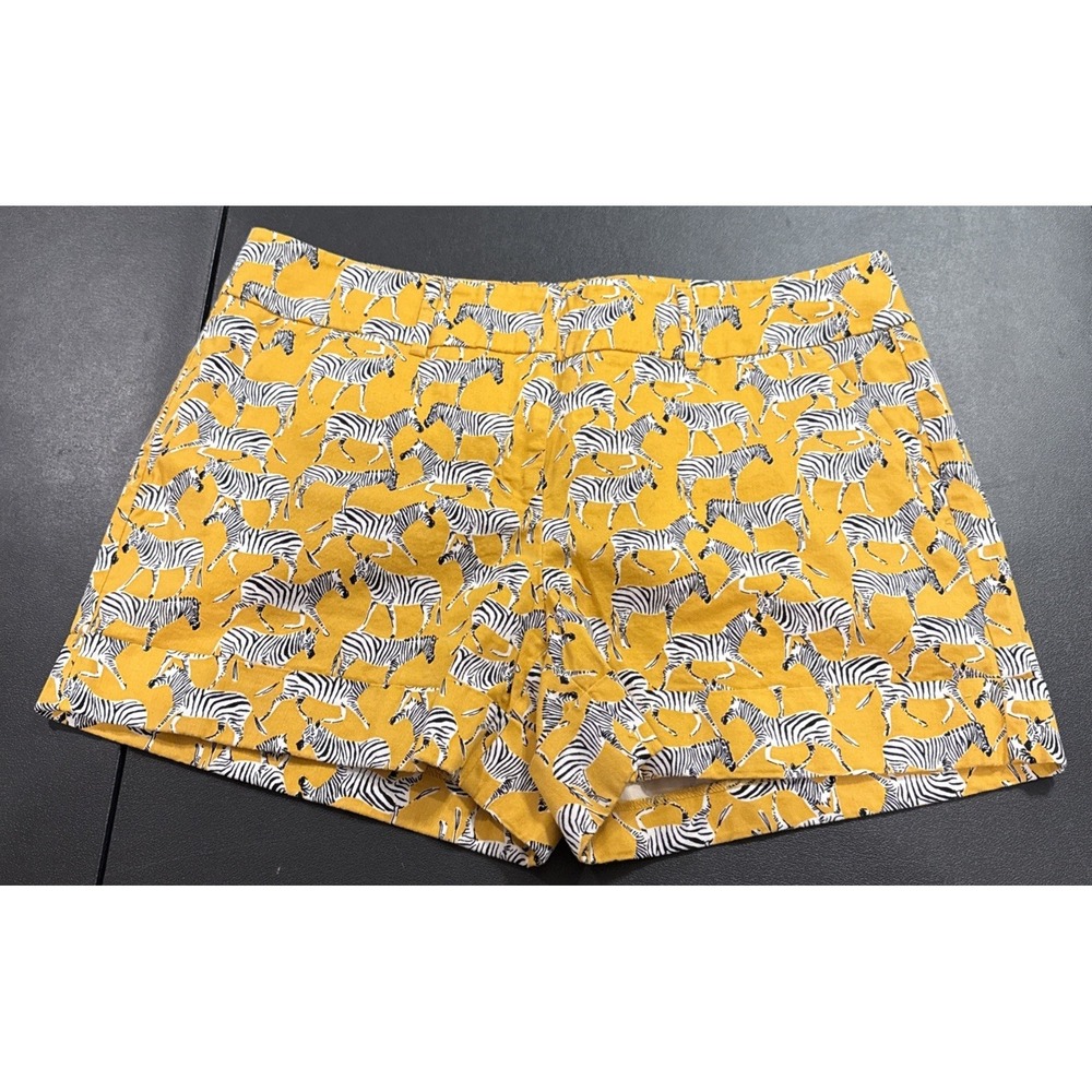 7th Avenue Womens Size 12 Yellow Shorts Zebra Novelty Preppy Going Out Cute